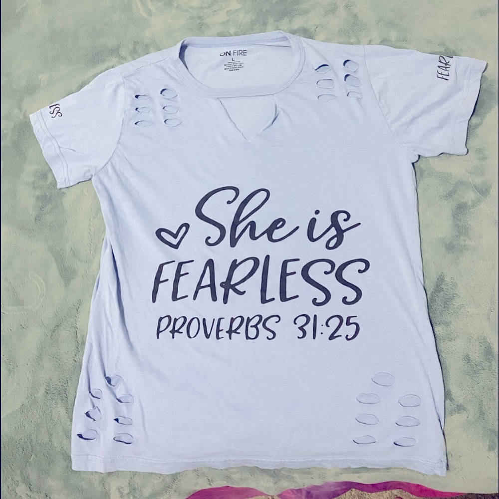 On Fire, Size: large, pale blue